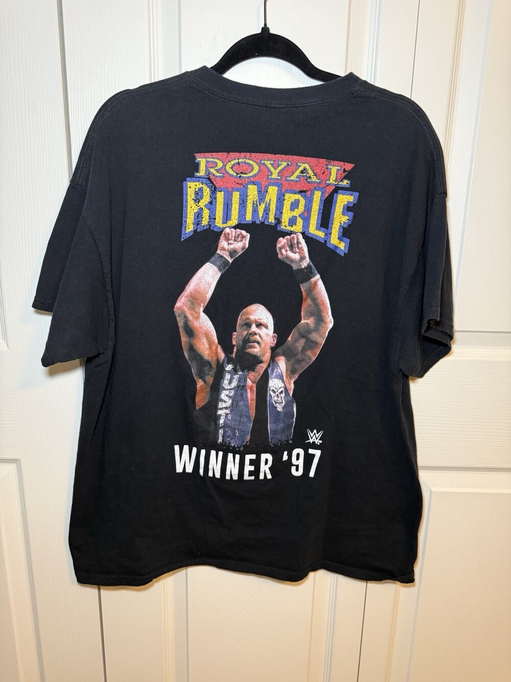 Stone Cold Steve Austin T Shirt XL WWE Royal Rumble 1997 Winner Wrestling Black